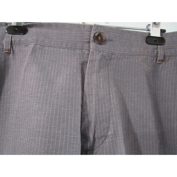 WRK Materials Co Mens Upscale Gray Stripe Linen Blend Shorts 40 EUC - Picture 10 of 15